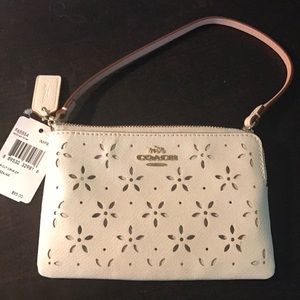 Coach Wristlet Purse - Ivory w/ Gold Sparkle